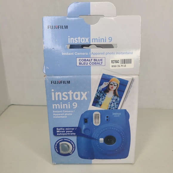 Fujifilm Instax Mini 9 Cobalt Blue Instant Film Camera Complete‎ w/ Box - Picture 1 of 9